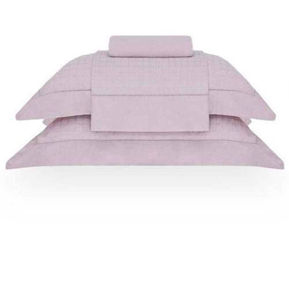 Jogo De Cama Casal Damask Square Rosa Pluma Buddmyer