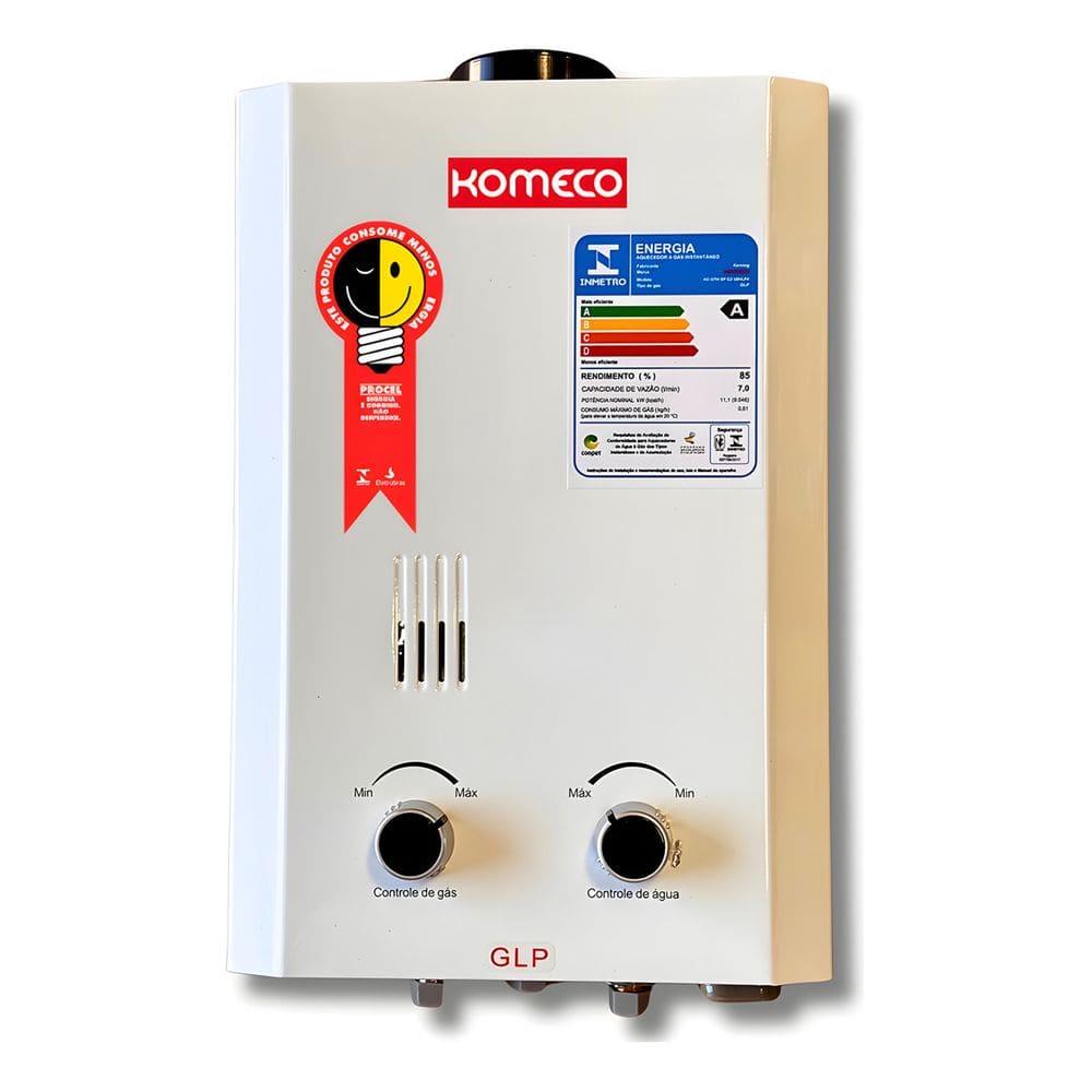 Aquecedor Pressurizador Slim Gás Glp Komeco P/ 1 Chuveiro