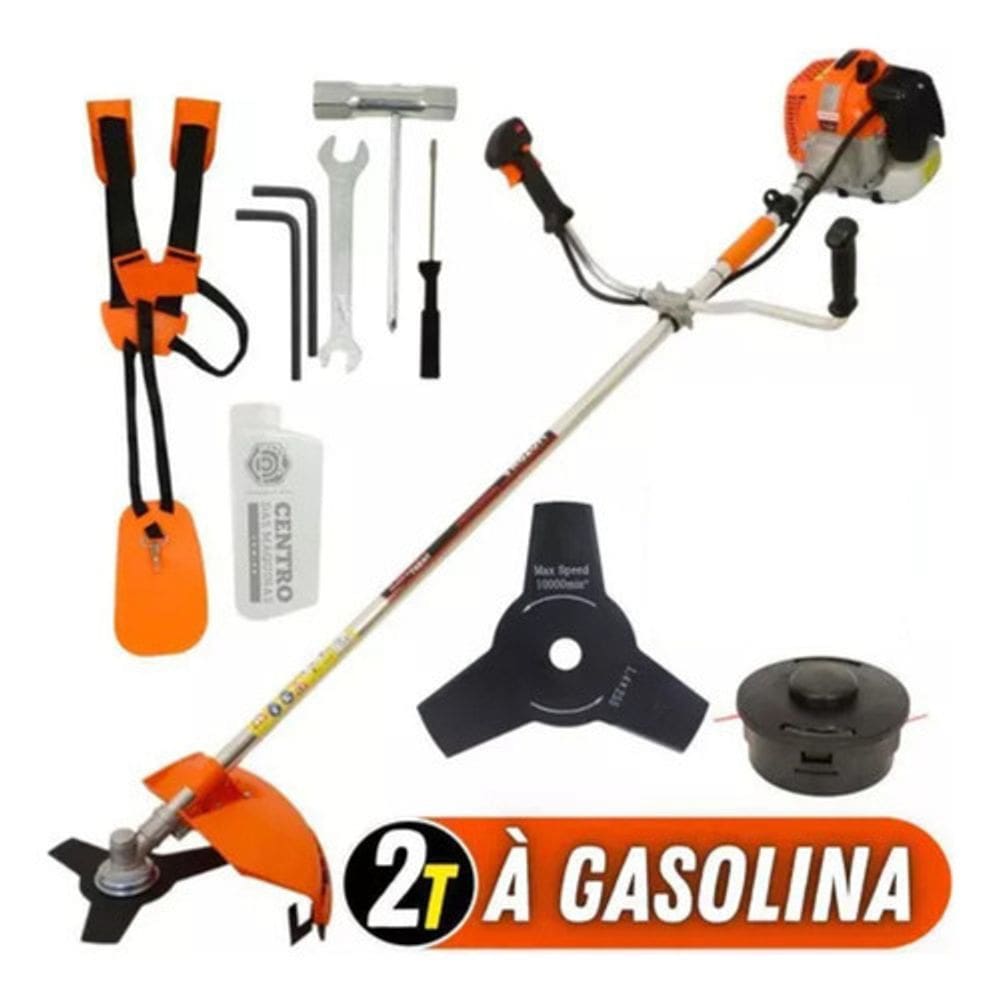 Roçadeira Lateral Vulcan Vr620h À Gasolina 62cc 2t Para Cortes Profissionais e Precisos com Carretel e Lamina Faca 3P