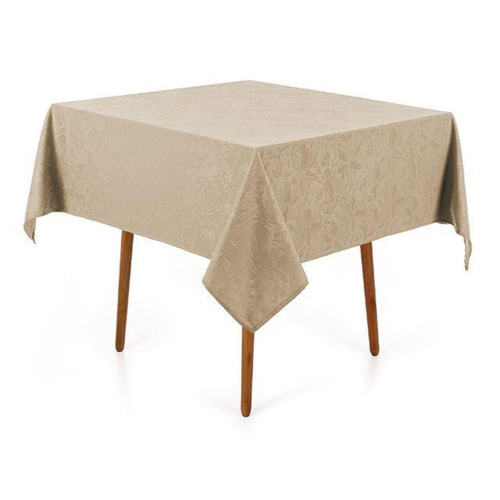 Toalha Mesa Quadrada 4 Lugares Jacquard Dominic Marrom