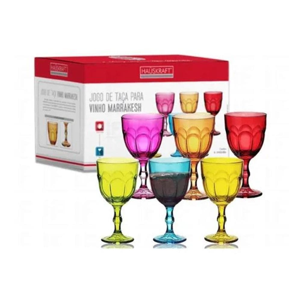 Taça De Vidro Com 6 Taças Hauskraft sintético 250Ml