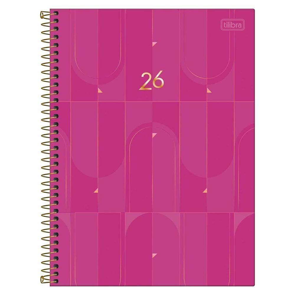 Agenda Diária 2026 Espiral M9 200Fls Spot Rosa Tilibra