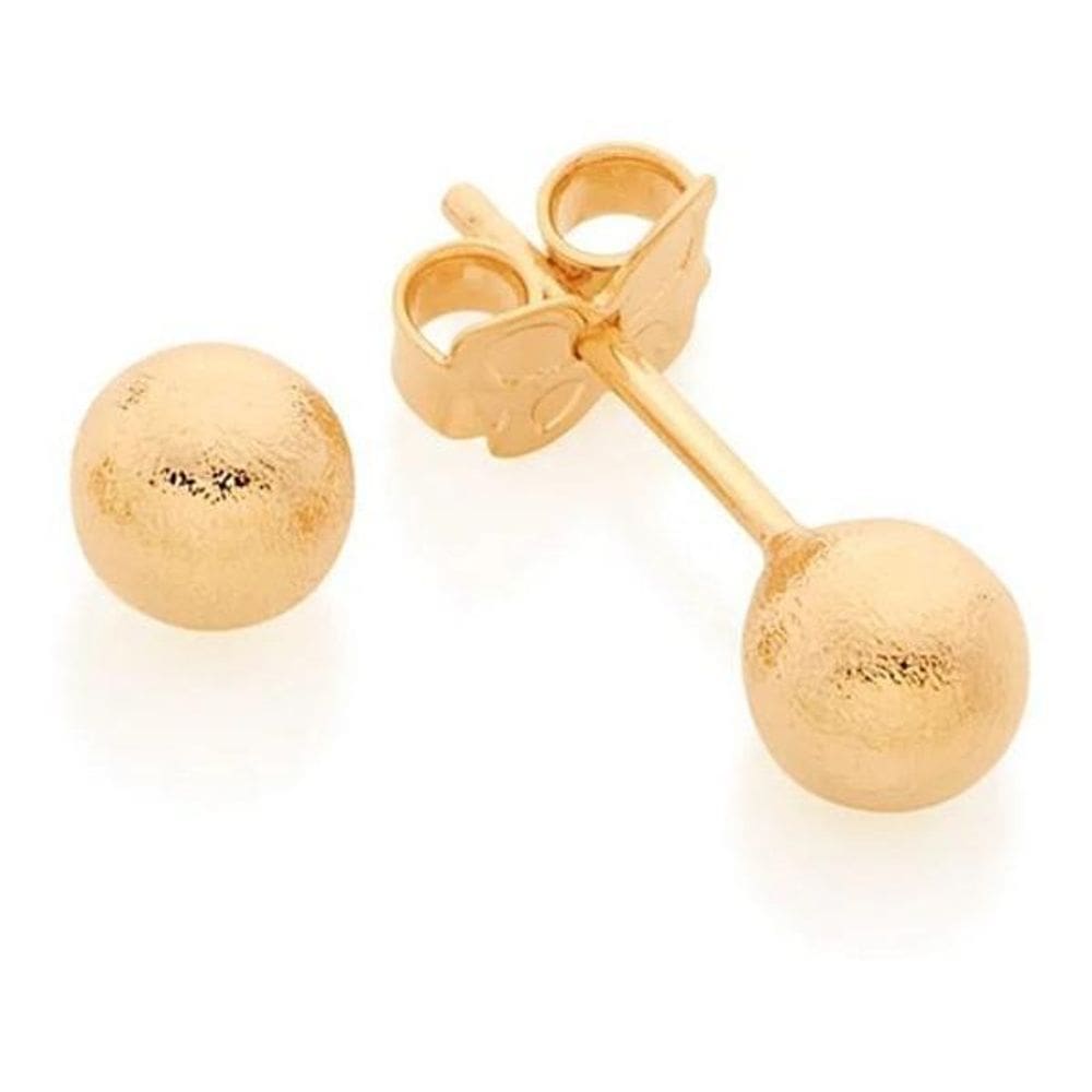 Brinco Bolinha Escovada 2 Furo Daminha Infantil 5 Mm