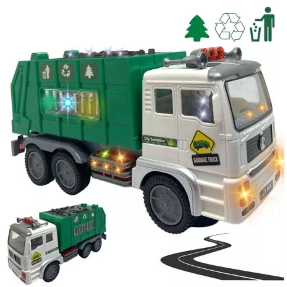 Divertido Caminhão Coleta Lixo Infantil Luzes E Som