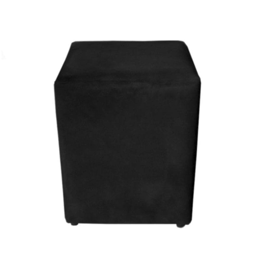 Puff Para Sala Quadrado Dado Cubo Preto Black 45 Cm Altura
