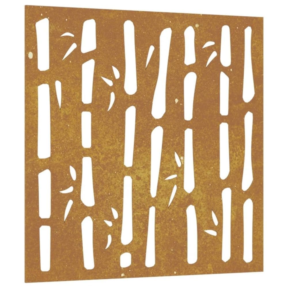 Decoração de parede de pátio vidaXL Corten Steel Bamboo Design