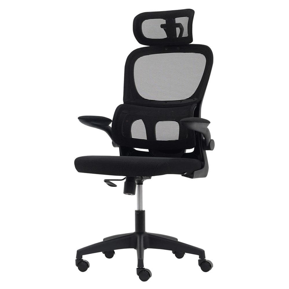 Cadeira De Escritório Ergonômica Preta Apoio Lombar E Cabeça