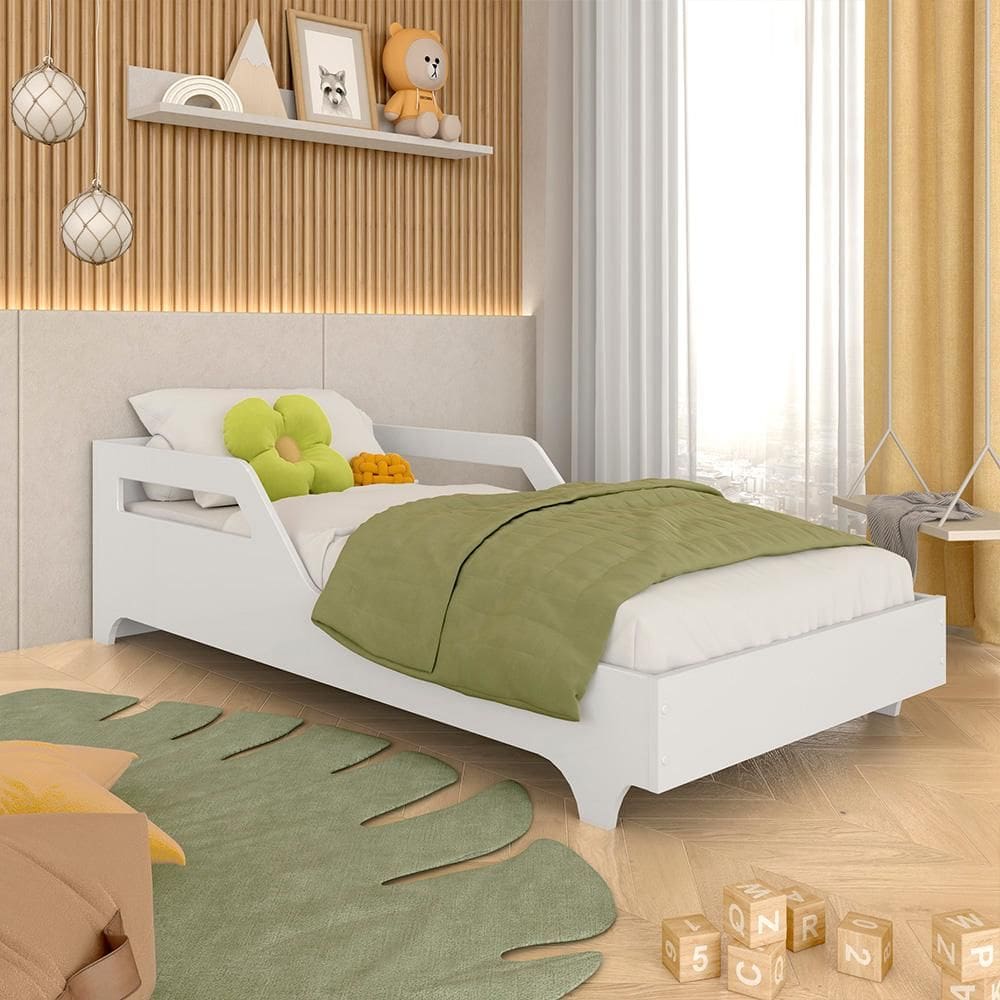 Cama Infantil Montessoriana Em Mdf Joy Branco - M.a
