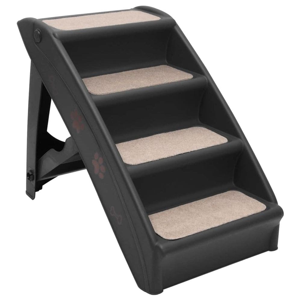 Escadas dobráveis para cães vidaXL pretas portáteis leves 62x40x49,5 cm