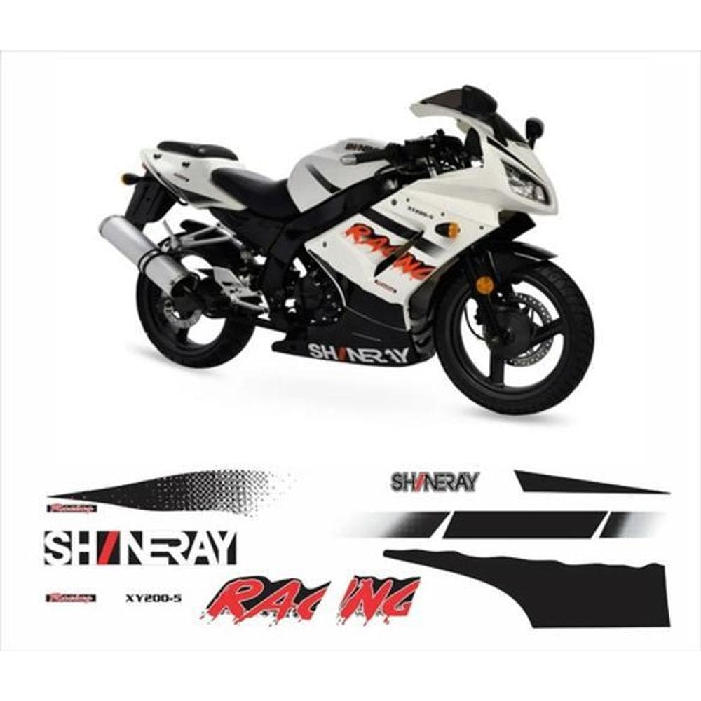 Kit Adesivos Shineray Xy 200 Moto Branco Ny2002