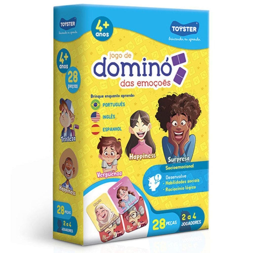 Jogo Dominó Das Emoções Português Inglês Espanhol Toyster