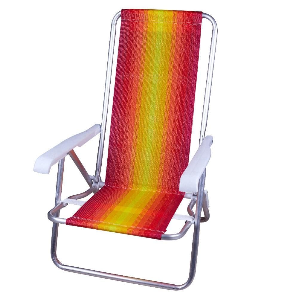 Cadeira de Praia Alumínio 4 Posições Reclinável Mor 2103