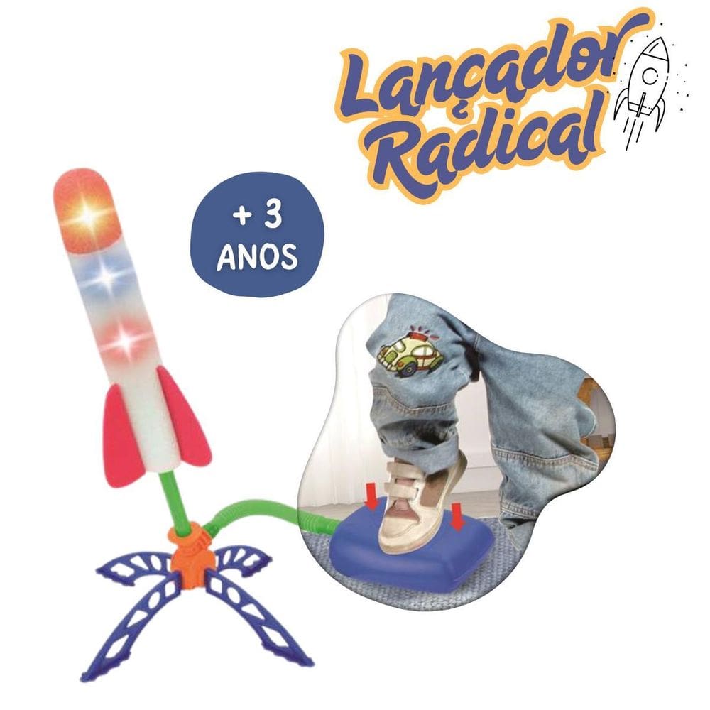 Brinquedo Infantil Lançador De Foguete Por Pedal Radical