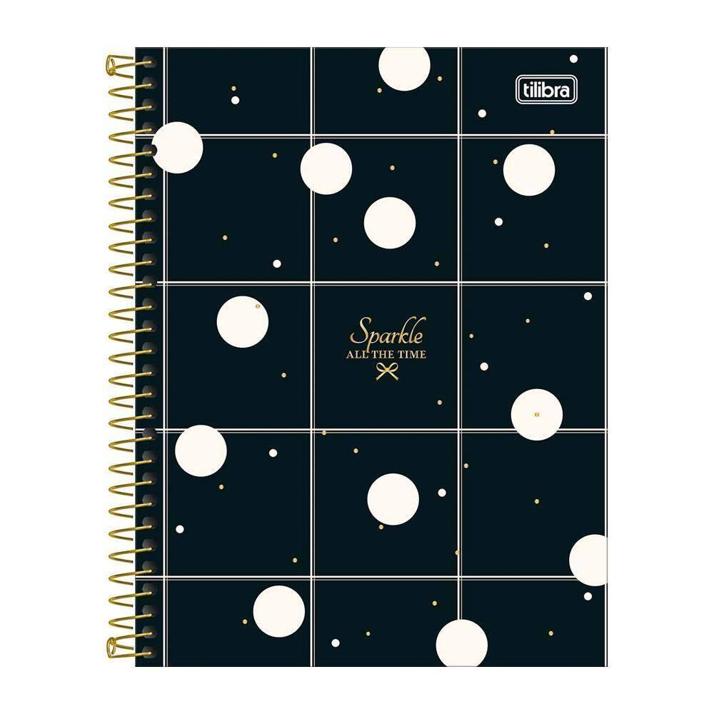 Caderno Colegial 10 Matéria 160Fl West Village Preto Tilibra