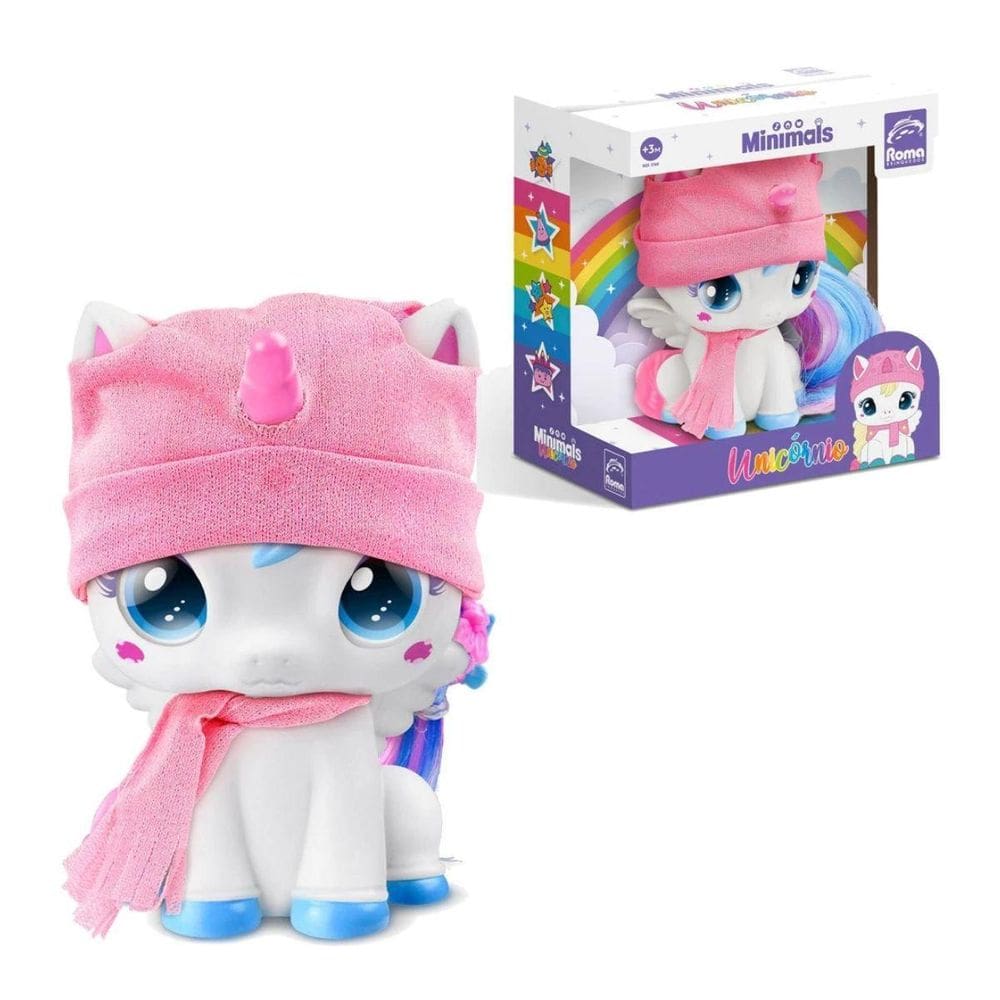 Boneca Vinil Mini Unicórnio 15Cm Minimals 5768 - Roma
