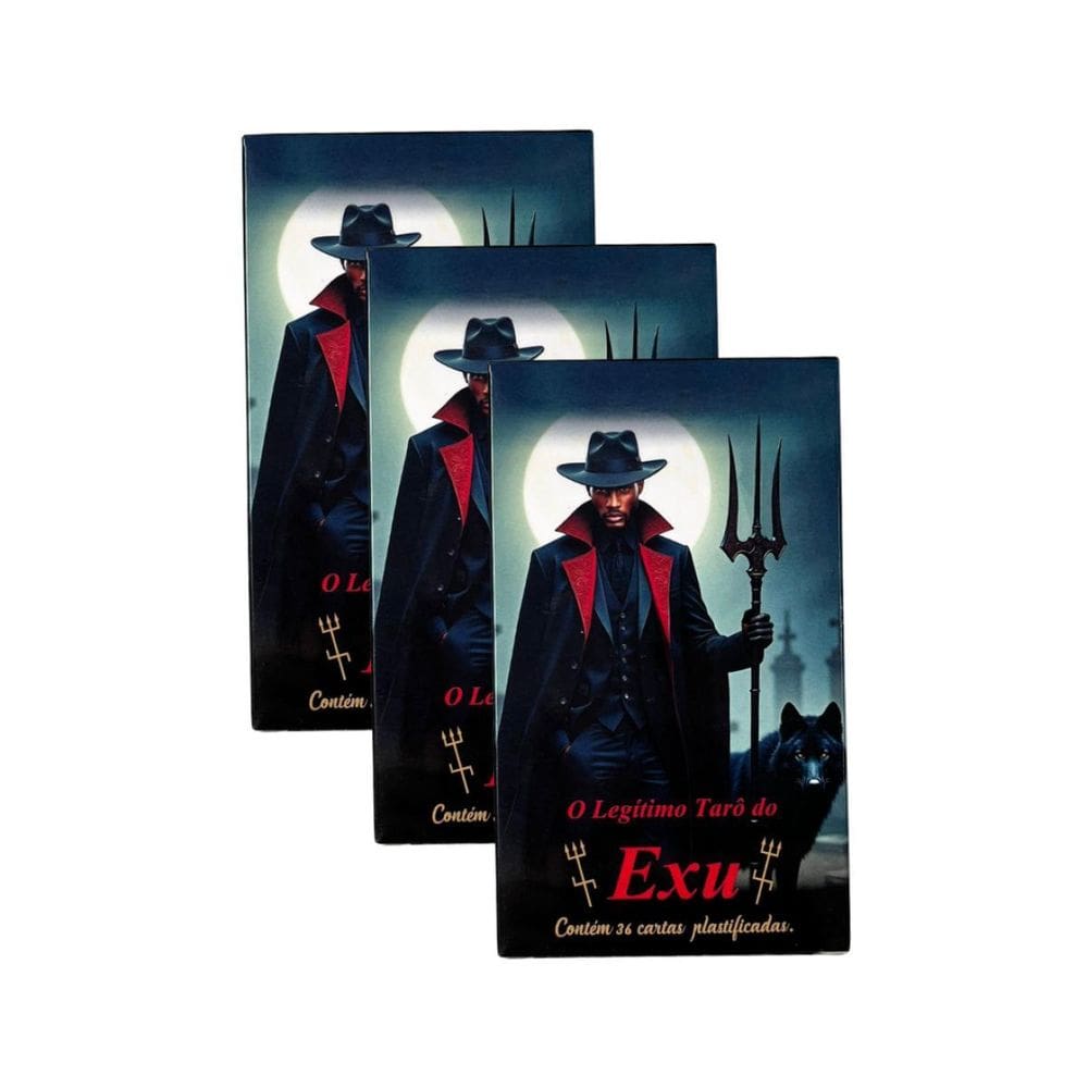 Kit Com 3 O Tarô Do Exu 36 Cartas Plas+Man
