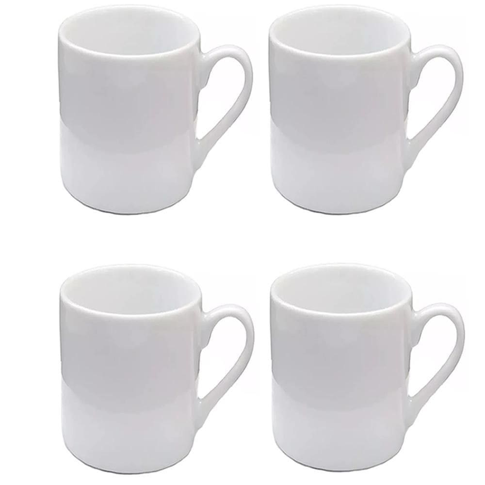 Xícaras Café Porcelana 60ml Branco - Jogo 4 unid.