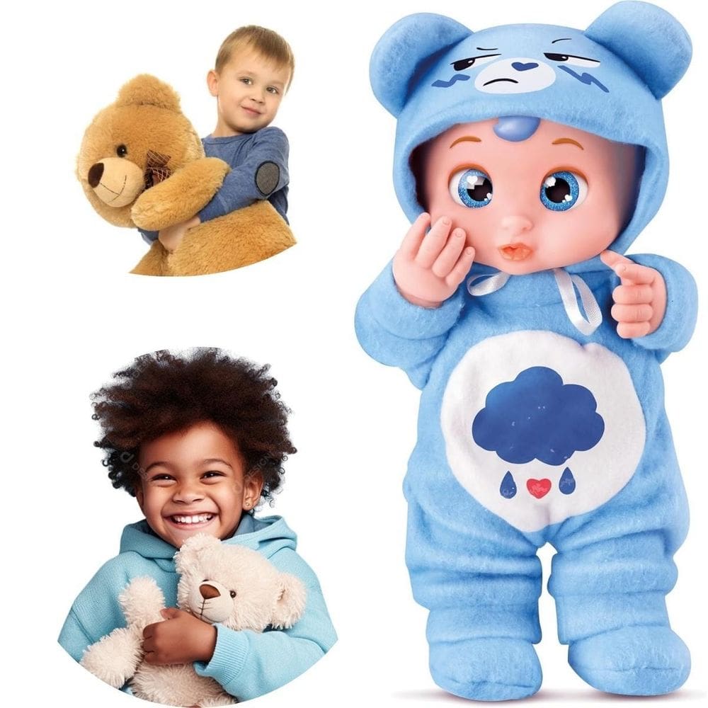 Brinquedo Ursinho Carinhoso Azul Ideal Presente Com Garantia