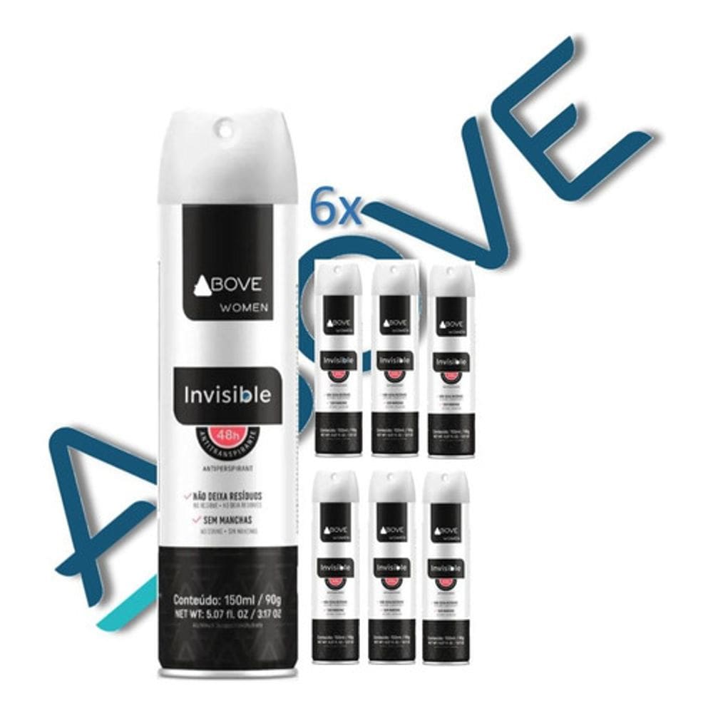 Kit 6 desodorante invisible 48hr women feminino 150ml above