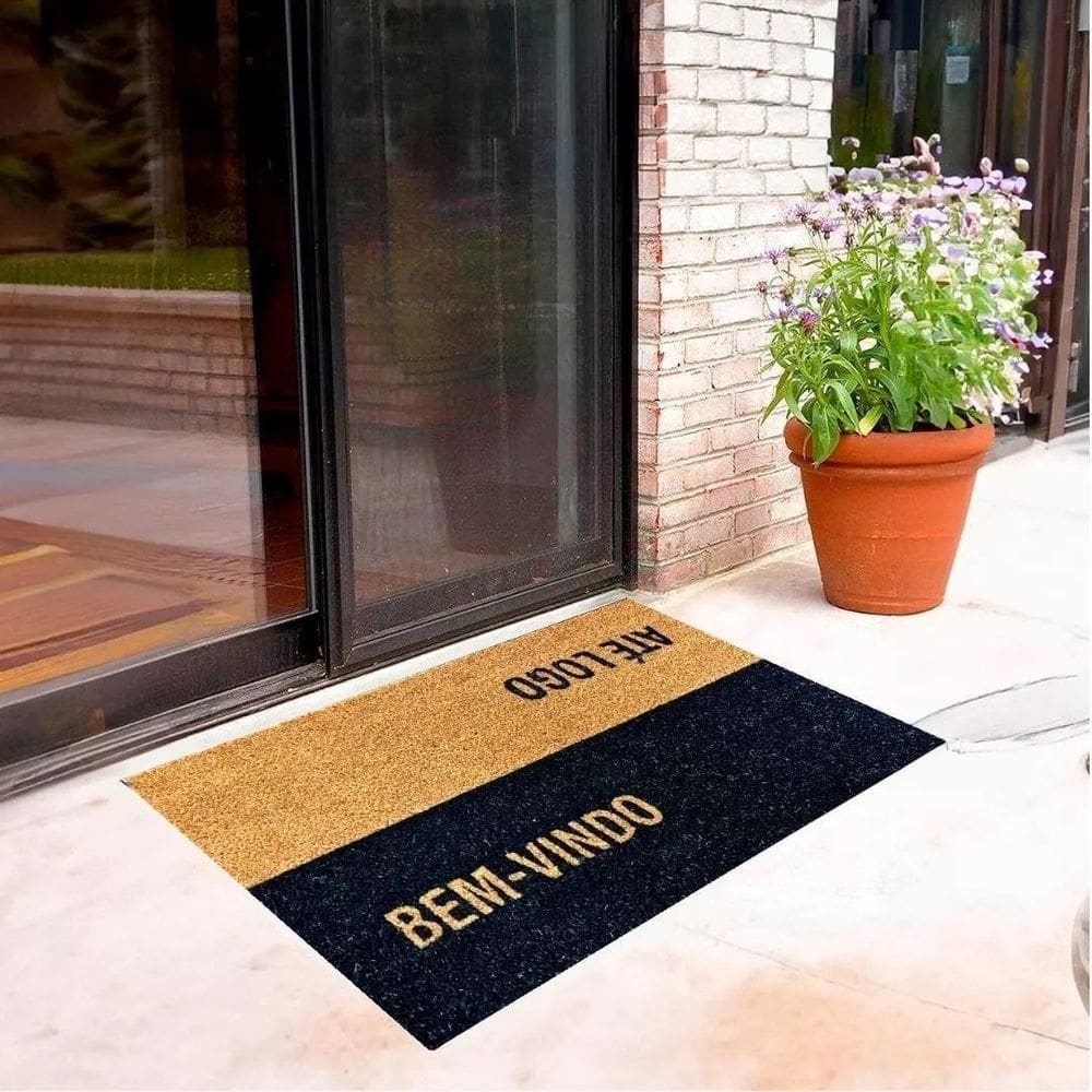 Capacho Retangular Fibra De Coco Base PVC | Ponto