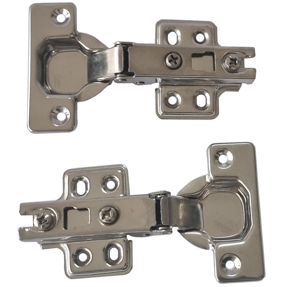 2Pçs Dobradiça Para Armário Aço Inox Caneco 35Mm Reto