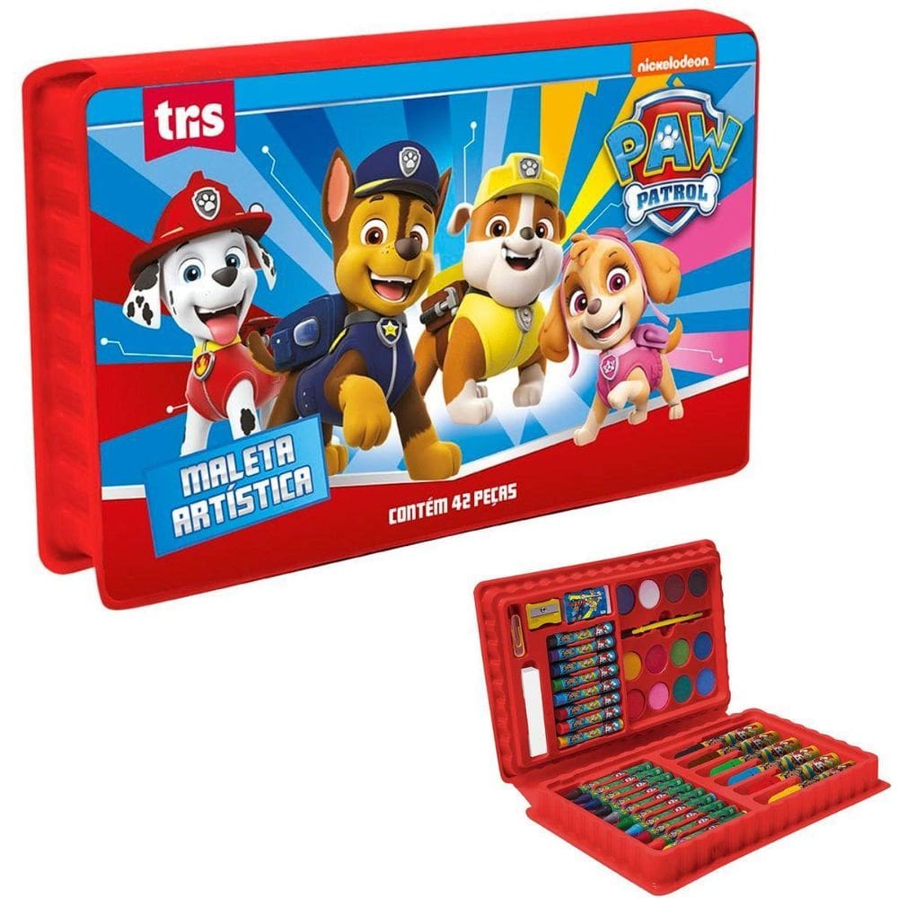 Kit Maleta Artistica Patrulha Canina - 42 Peças - Tris