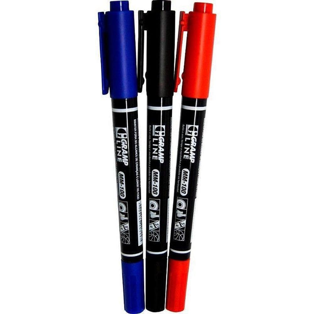 Pincel Marcador Mm-100 Multiuso Com 03 Cores Blcom 03