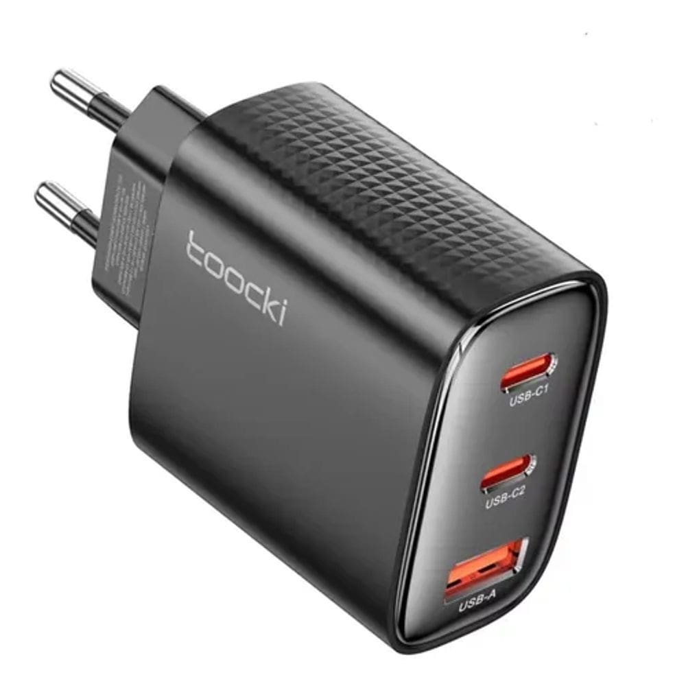 Carregador Turbo Toocki 40w Gan 3 Portas