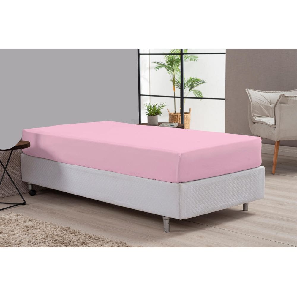 Lençol Solteiro Avulso Rosa Percal Clinica Hospedaria