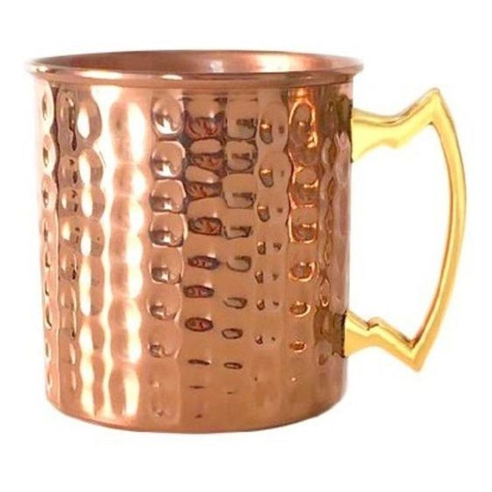 Caneca Moscow Mule Cobre 350 Ml Martelada Impermeabilizada