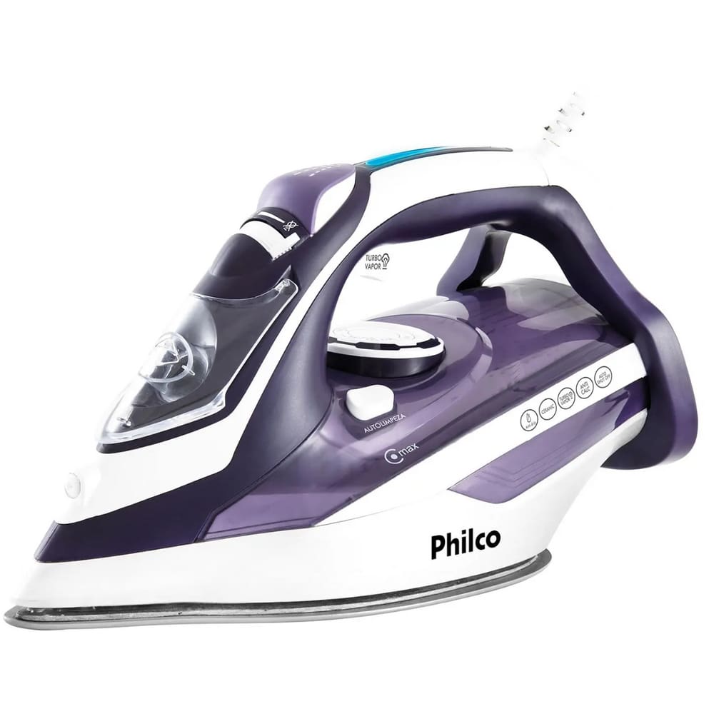 Ferro a Vapor Ultra Turbo 2000W Philco Ceramic Gliss Roxo 220V