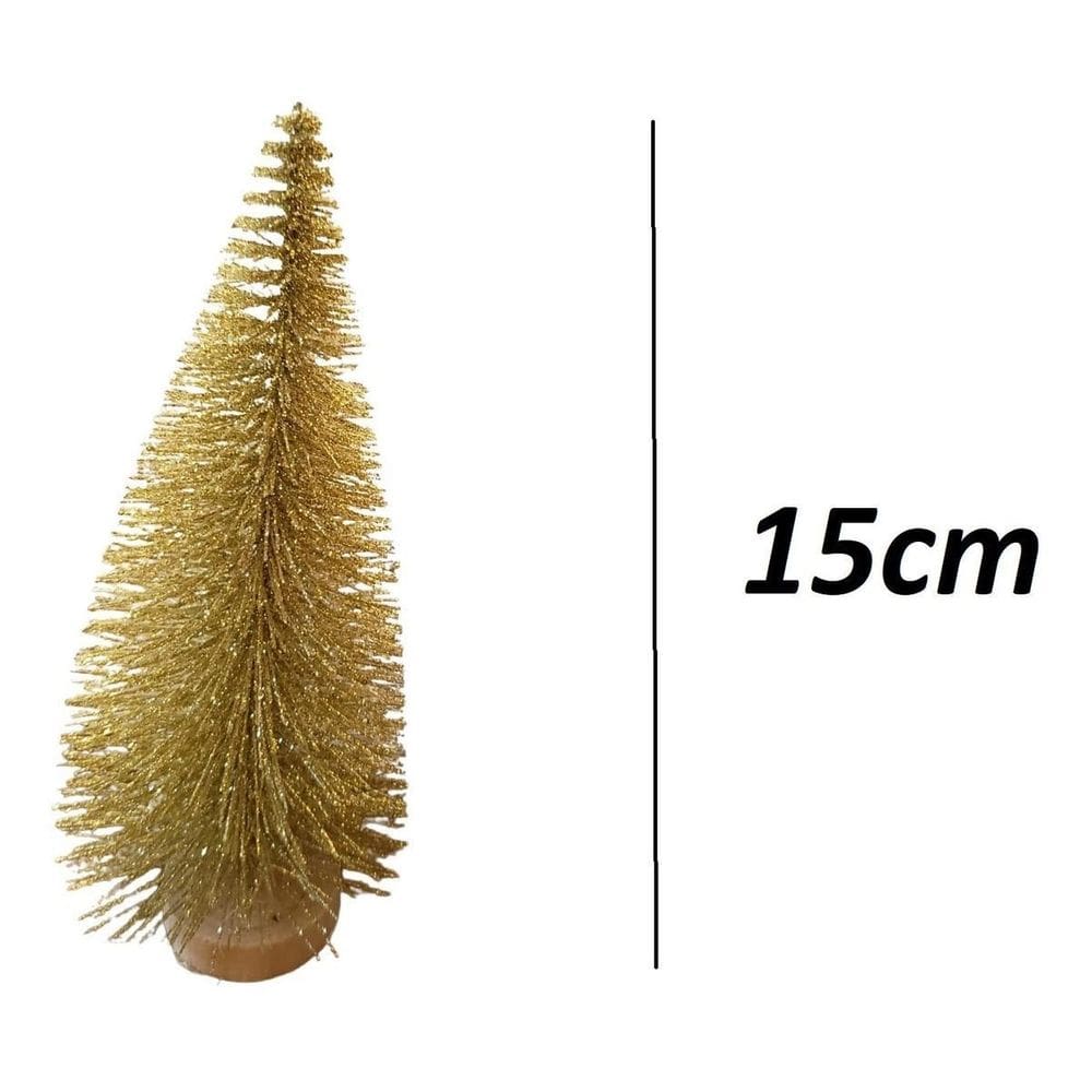 Mini Arvore De Natal Dourada Pinheiro 15Cm - 1 Unidade