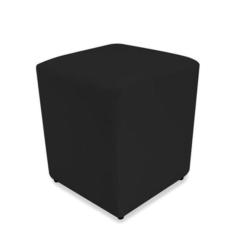 Puff Dado Quadrado Suede Preto Decorativo Para Quarto E Hall