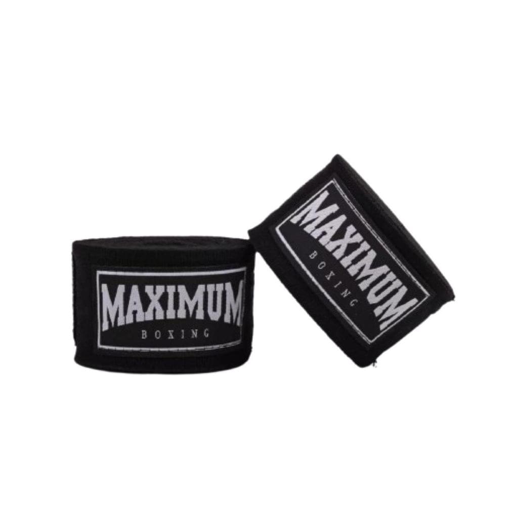 Par Bandagem Maximum Muay Thai 3 Metros Boxe Preto