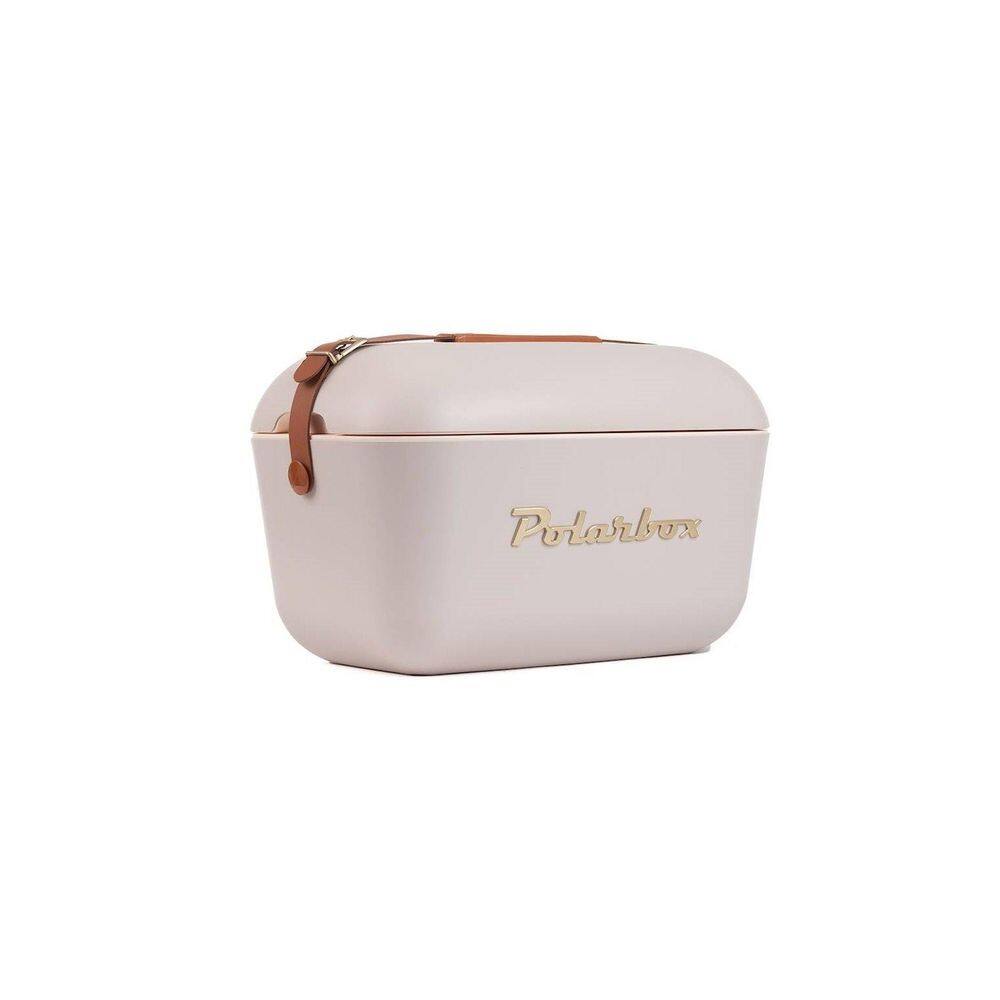 Bolsa Térmica Coole Retrô Com Alça Em Couro 12 Litros Pérola