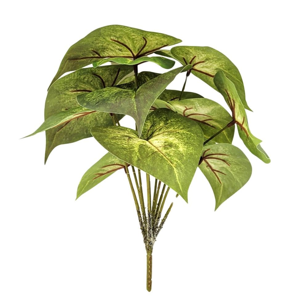 Planta Artificial Caladium Verde 26Cm Jardim Permanente