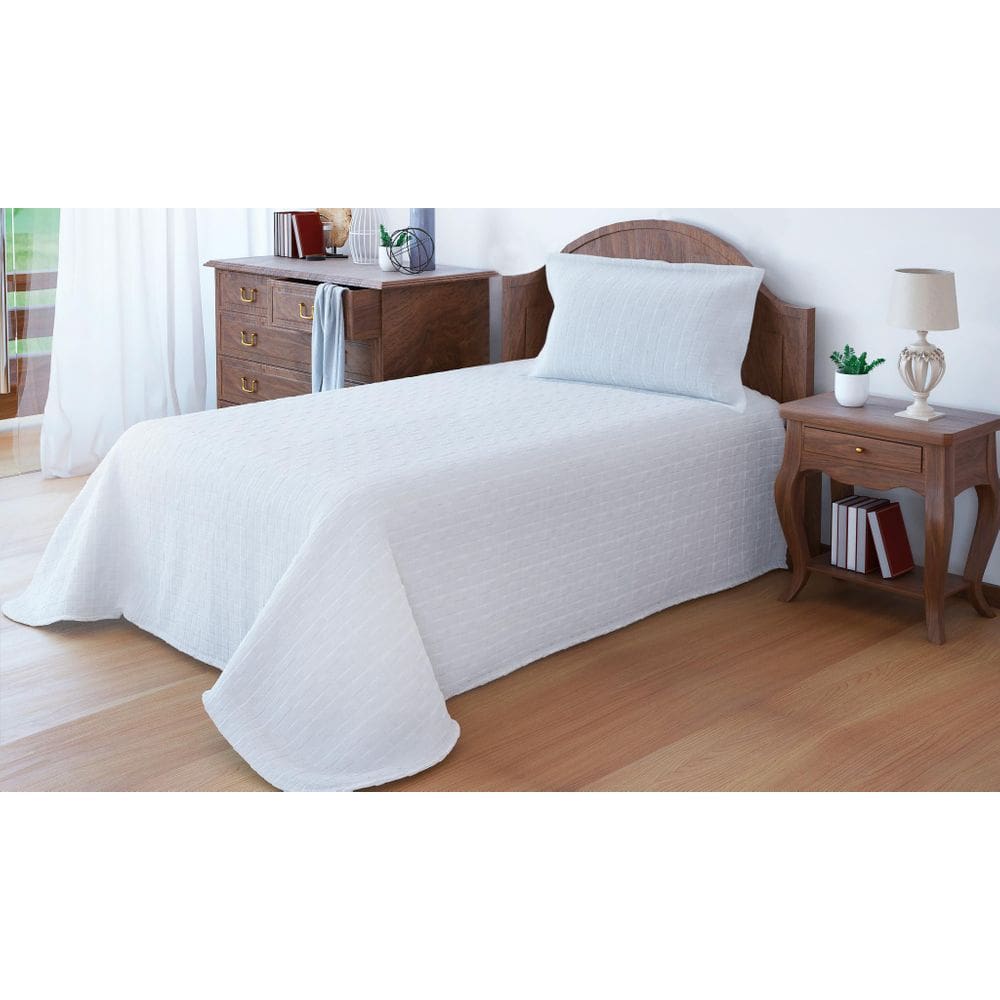 Cobre Leito Colcha Branca Kit Classic Versatil Solteiro