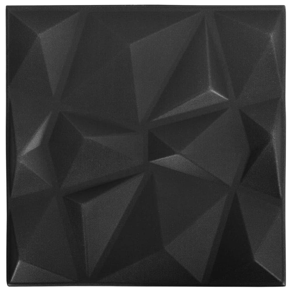 Painéis de parede 3D vidaXL Diamond Black XPS Foam 24 unidades