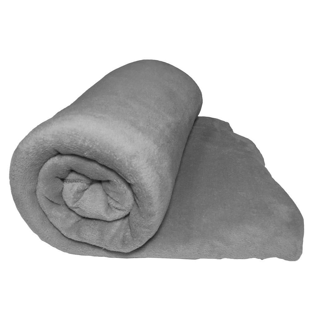 Manta Solteiro Blush Felpuda Cinza 2,20X1,50M