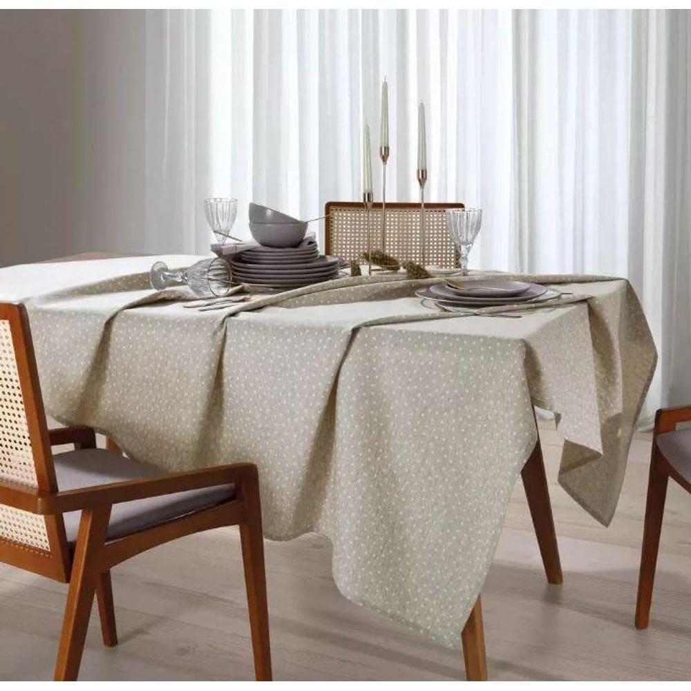 Toalha Mesa Retangular Clean Linhares Paloma 6 Lugares