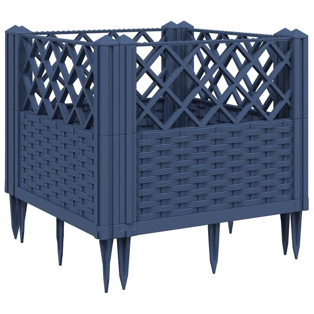 Plantador de jardim vidaXL quadrado de polipropileno estilo rattan