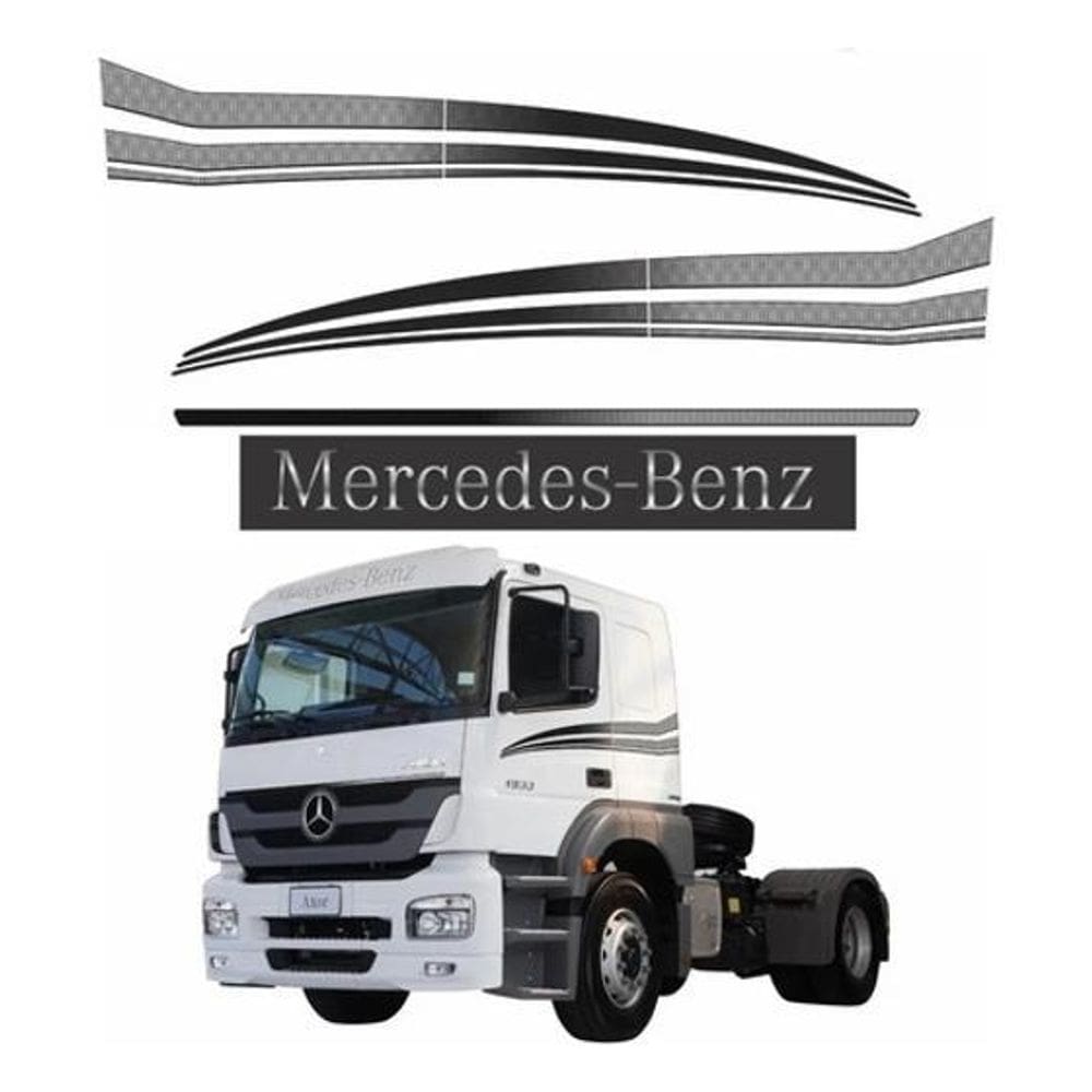 Kit Adesivo Compatível Mercedes Benz Axor + Tapa Sol