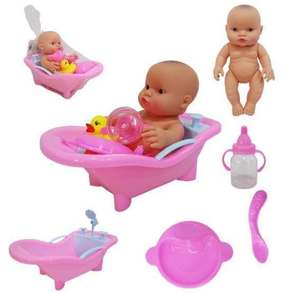 Boneca Na Banheira Good Com Mamadeira E Patinho Colors