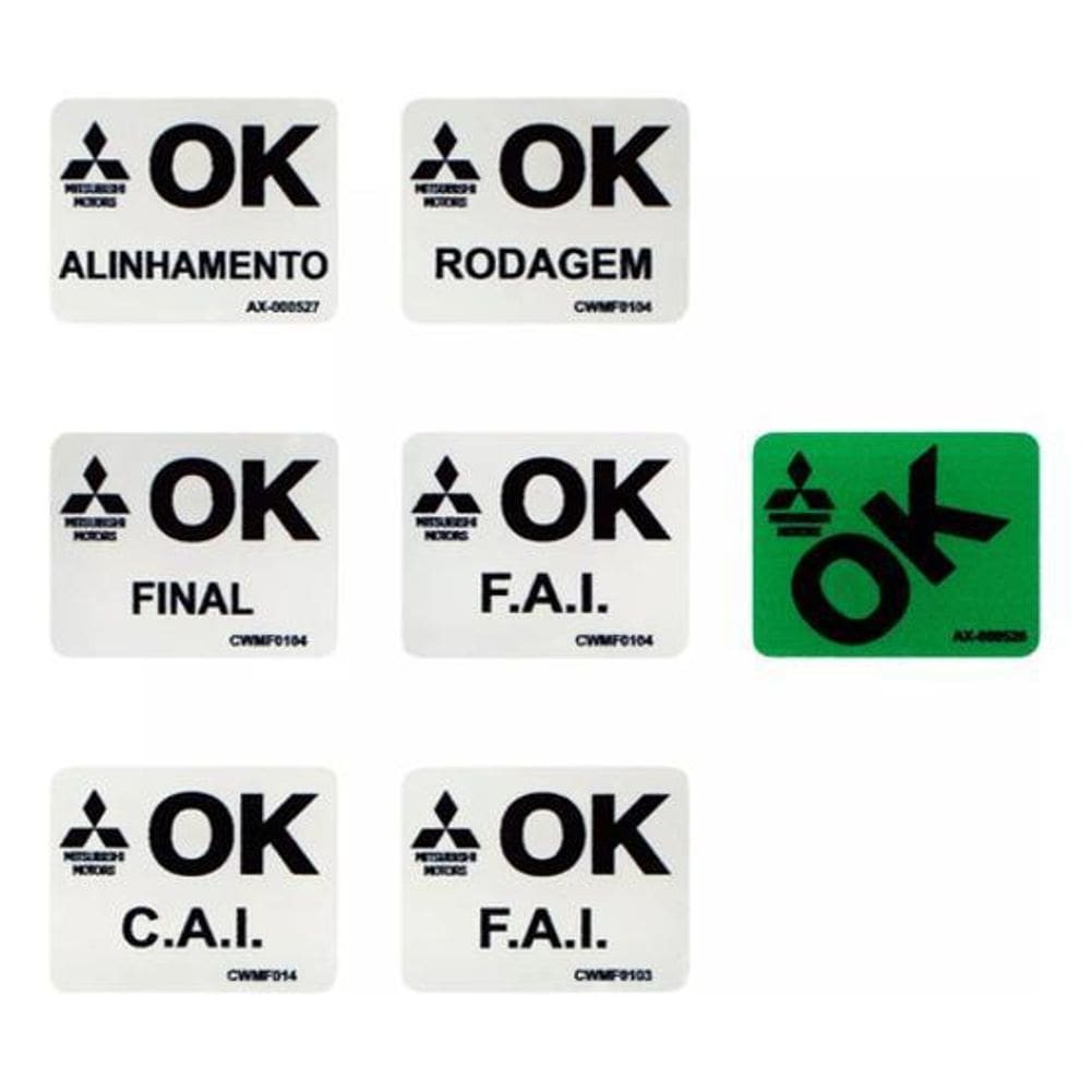Kit Adesivos Selo Qualidadade Ok Parabrisa Mitsubishi Pajero