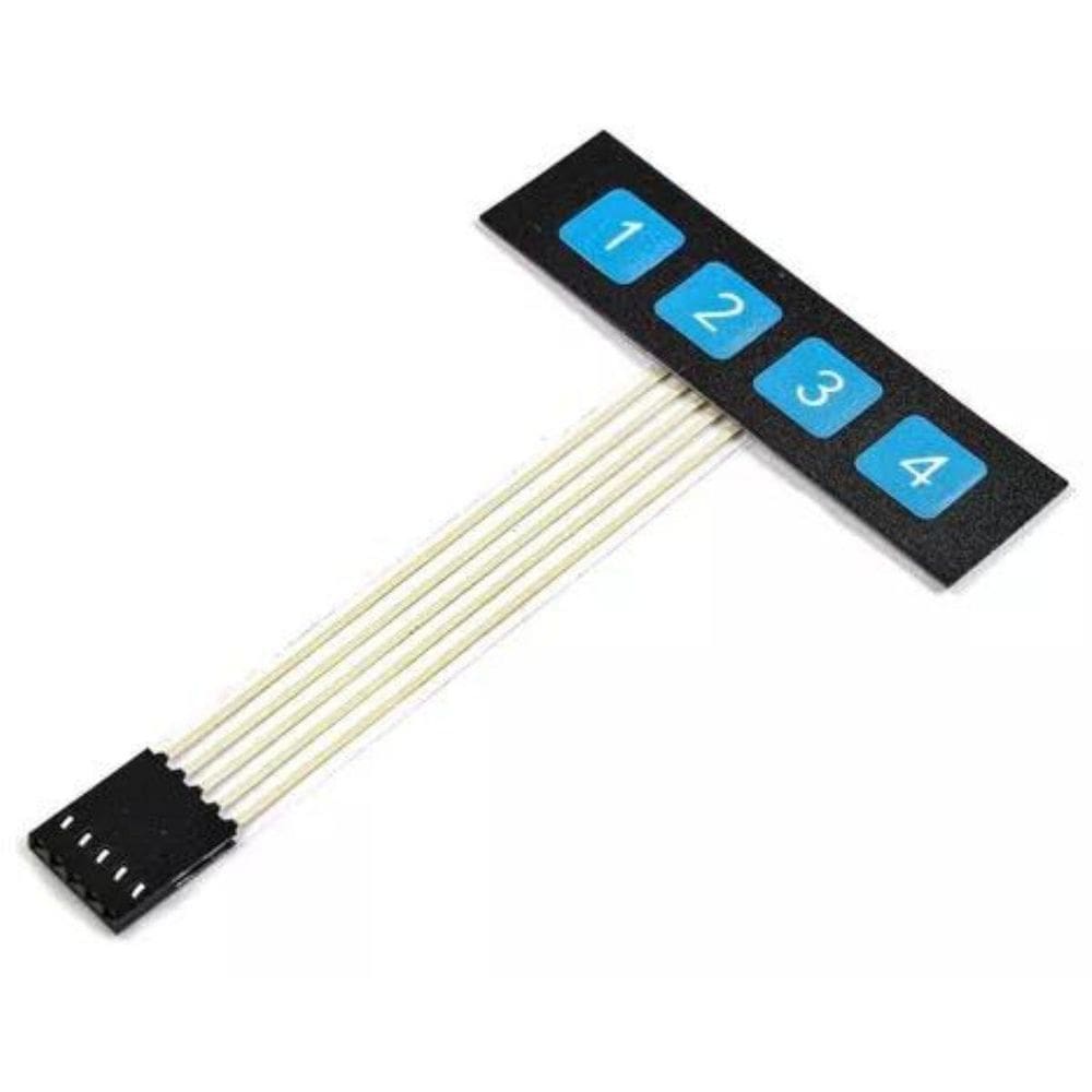 Teclado Matricial De Membrana 4 Teclas Formato 1X4 Arduino