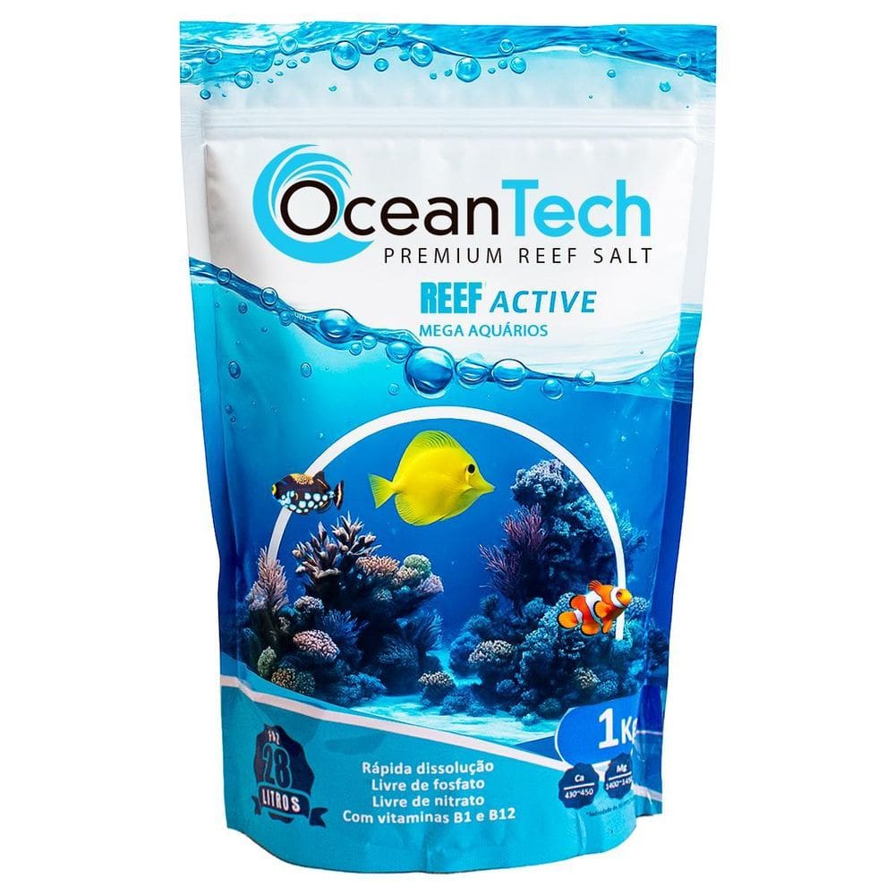 Sal Ocean Tech Para Aquário Marinho 1Kg Reef Active Completo