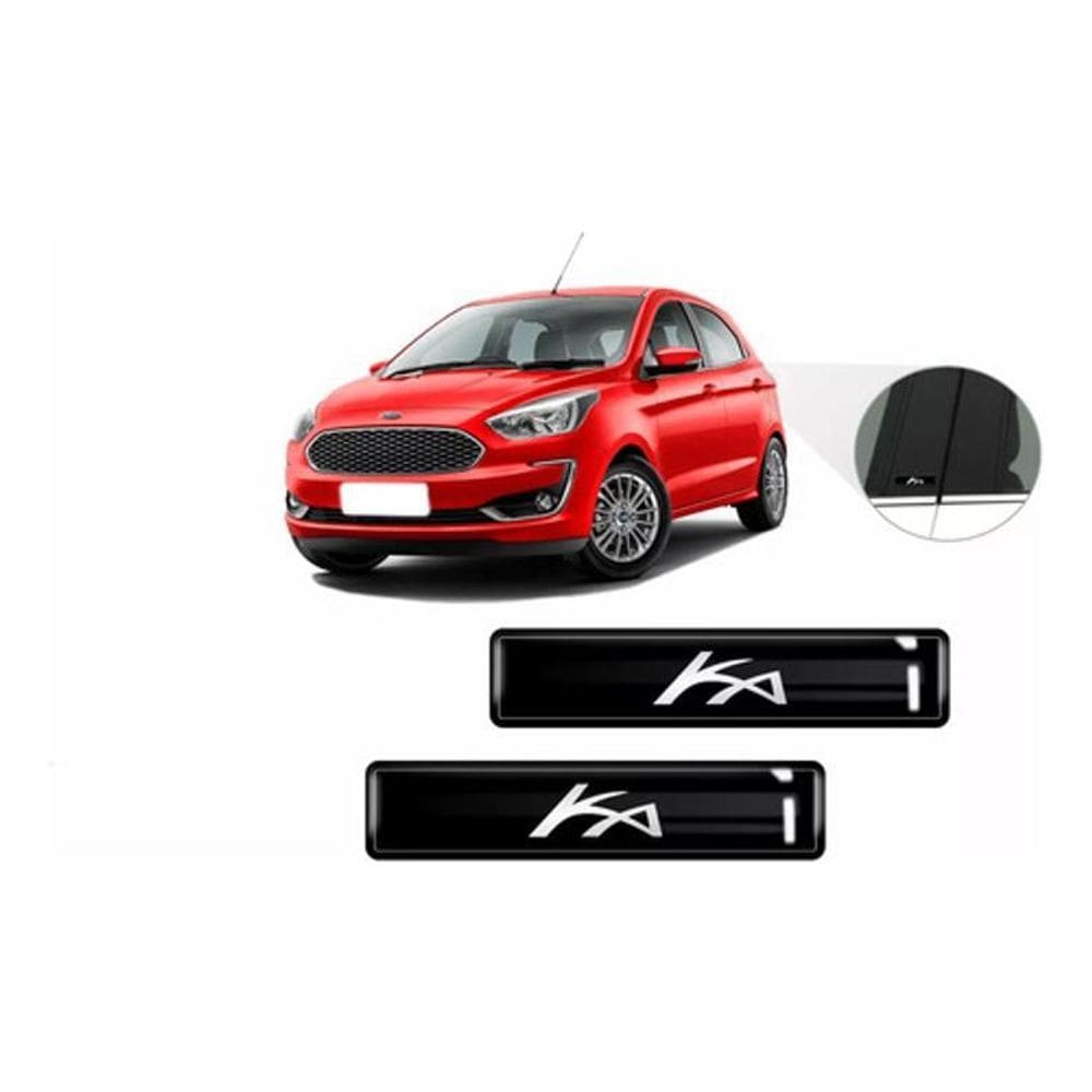 Kit Adesivos 2 Emblemas Lateral Coluna Ford Ka Resinado 3D