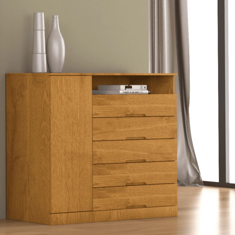 Cômoda com Sapateira 5 Gavetas - Portugal-Peroba- Made Marcs