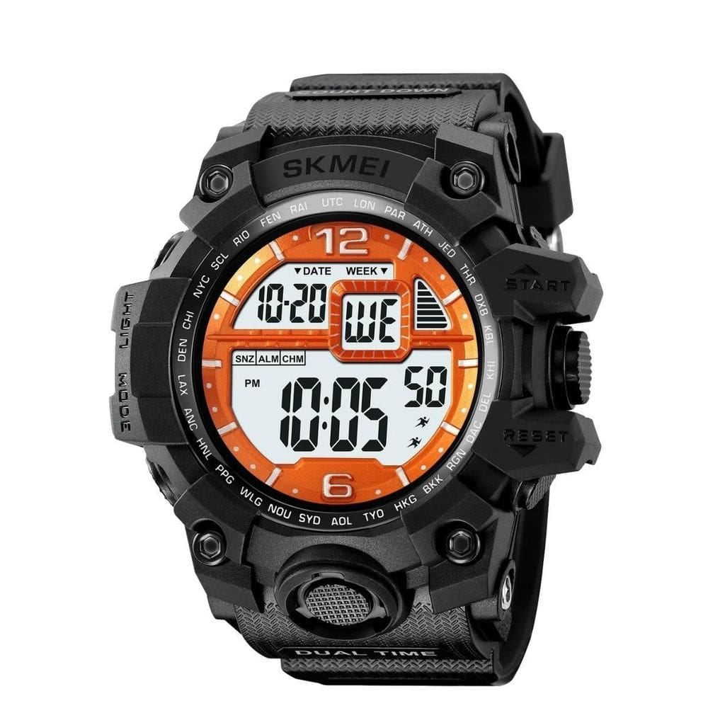 Relógio Masculino Skmei Digital 2245 Preto E Laranja