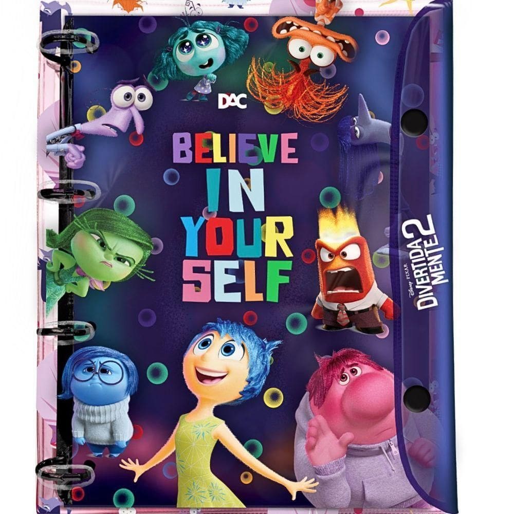 Fichário Universitário Divertidamente Disney Pvc Cristal Dac